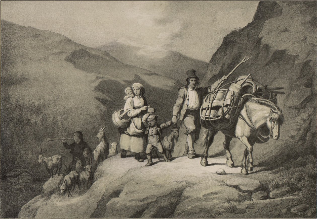 Illustrazione tratta dal libro Norge fremstillet i Tegninger di Asbjørnsen, P.Chr. e pubblicato da Chr. Tønsberg (no, 1848) da Adolph Tidemand