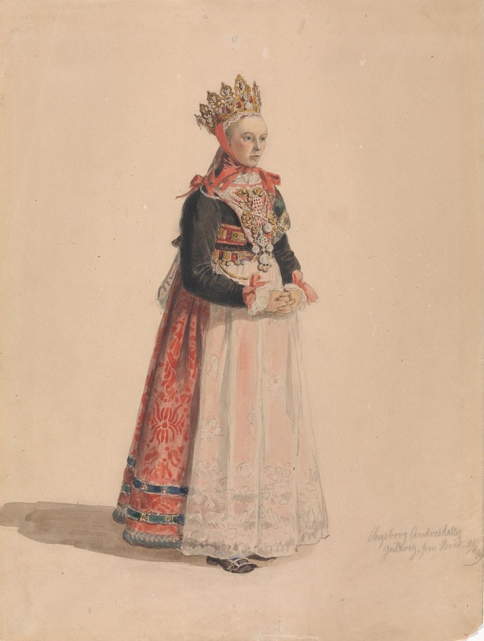 Ingeborg Andresdatter Gulsvik come sposa da Adolph Tidemand