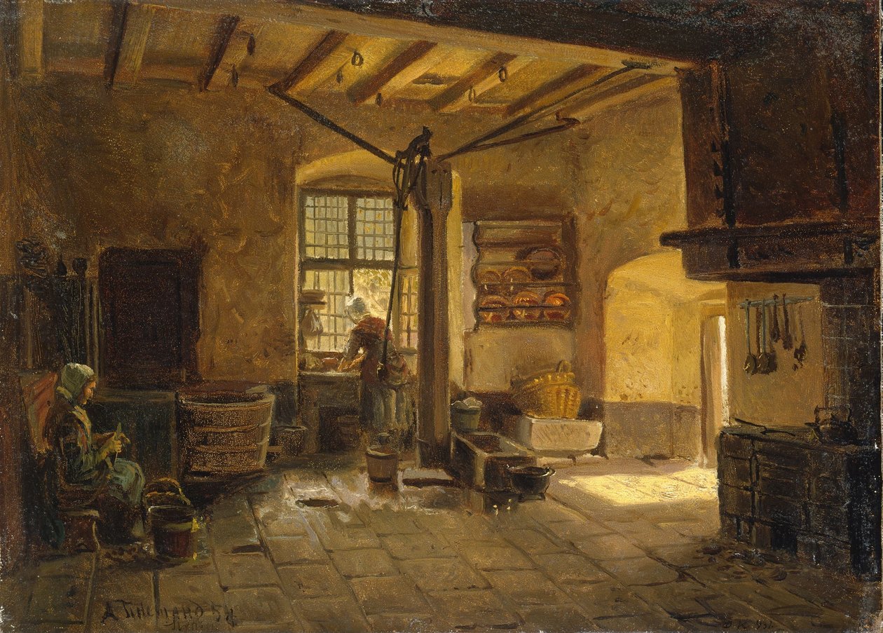 Interni della cucina da Adolph Tidemand