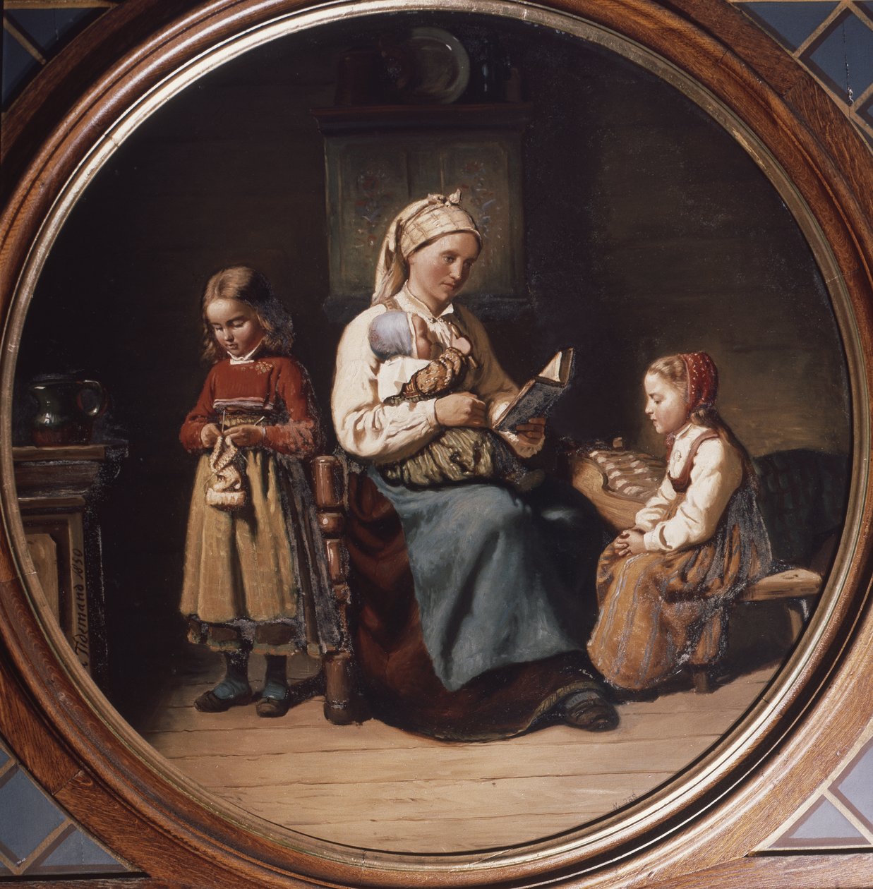 Madre che insegna da Adolph Tidemand
