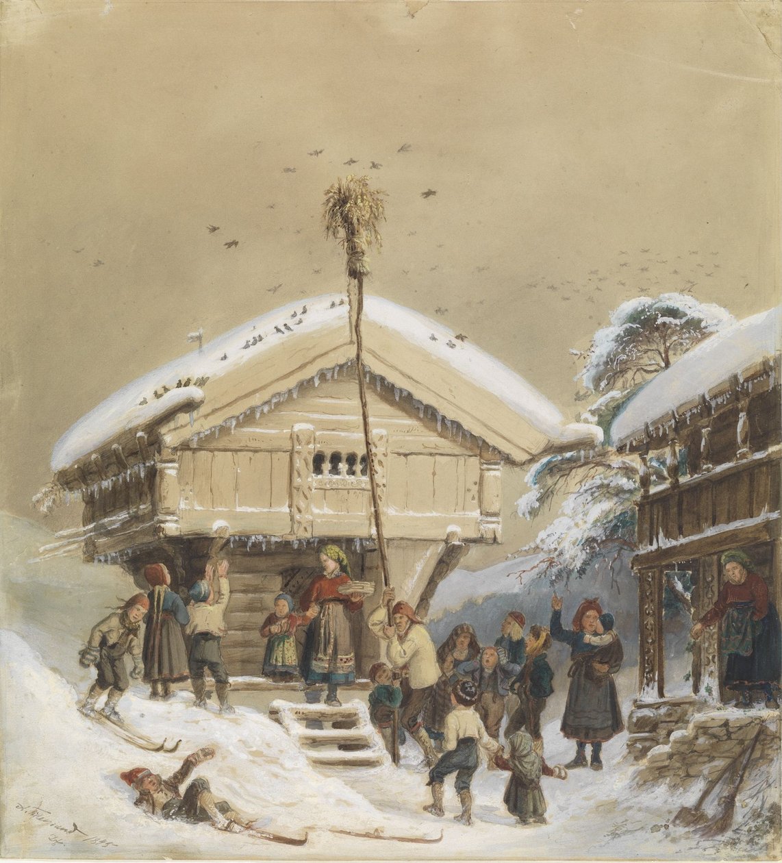 Usanza natalizia norvegese da Adolph Tidemand