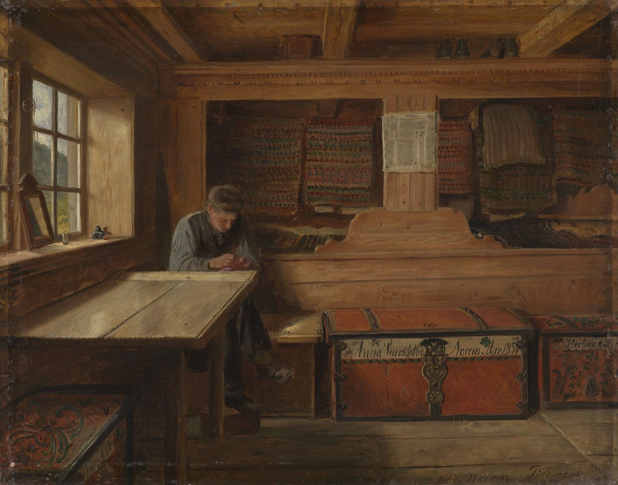Il vecchio magazzino di Vikøy da Adolph Tidemand