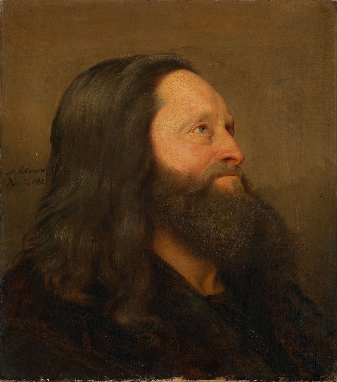 Studio di ritratto di un anziano da Adolph Tidemand