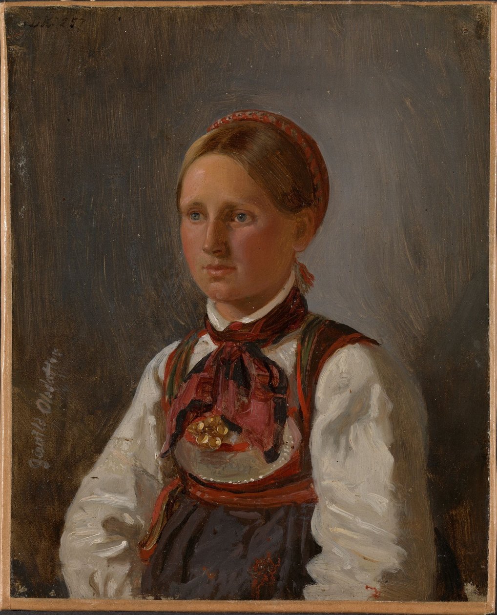 Ritratto di Gunild Olsdatter di Tinn da Adolph Tidemand