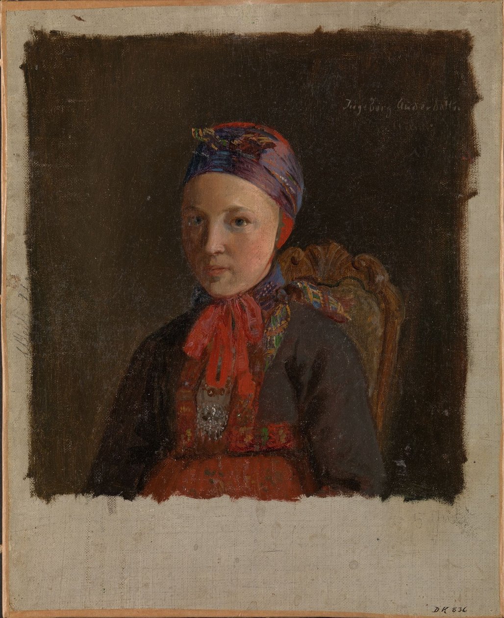 Ritratto di Ingeborg Anderdatter Gulsvig da Adolph Tidemand