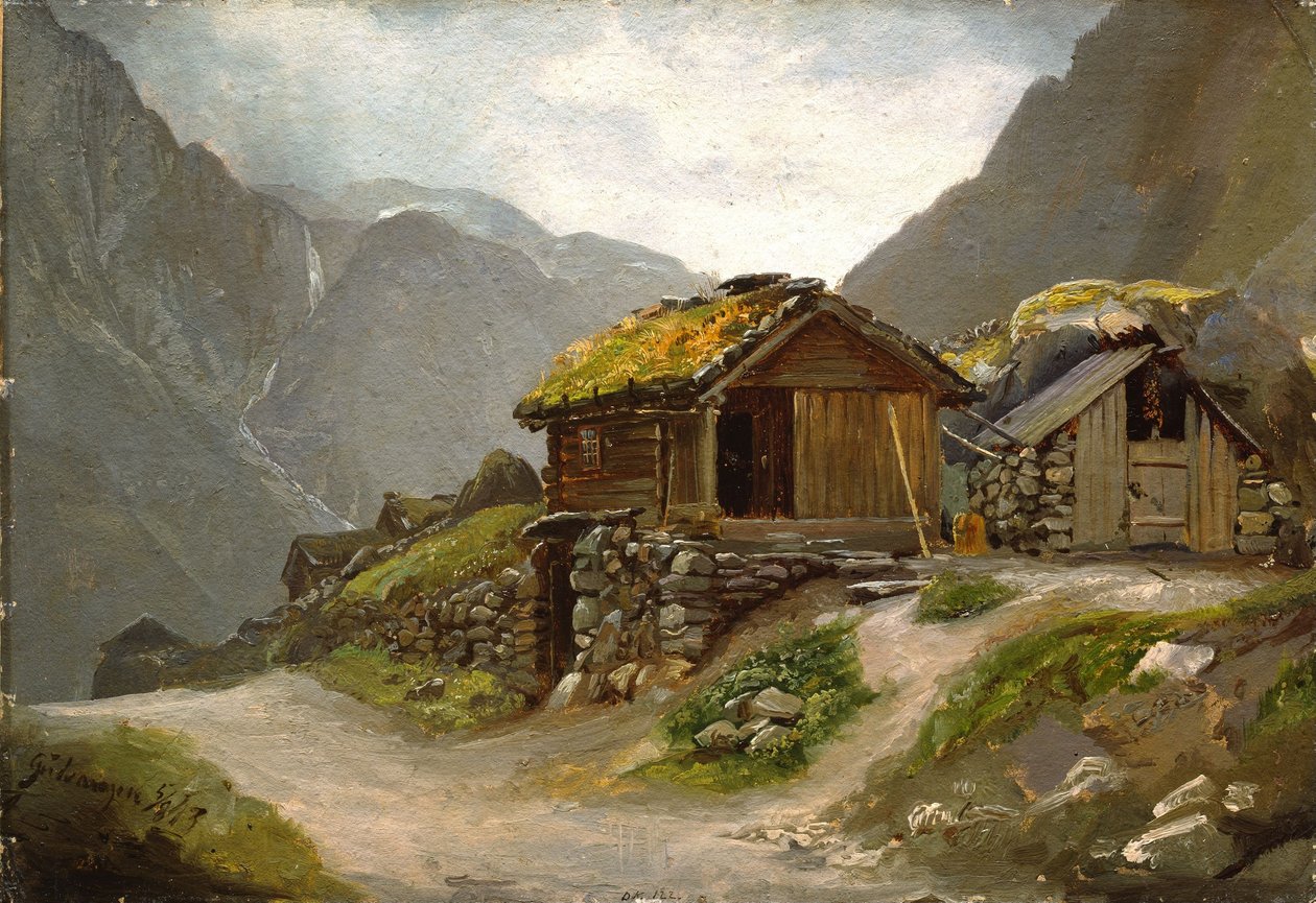 Veduta da Gudvangen da Adolph Tidemand
