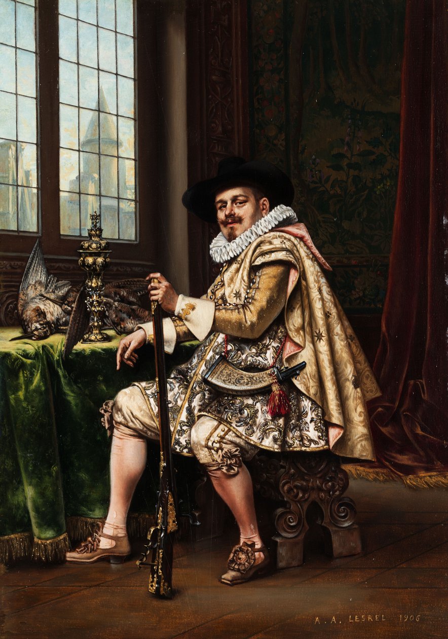 Nobile dopo la caccia da Adolphe Alexandre Lesrel
