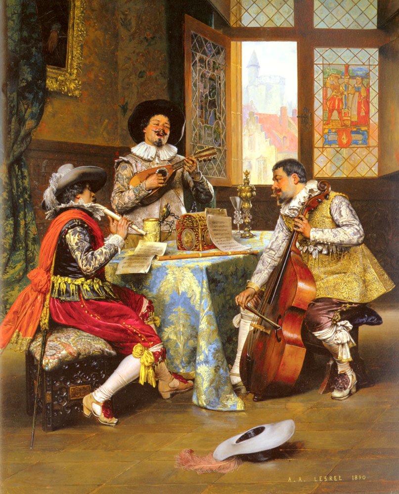 Il trio musicale da Adolphe Alexandre Lesrel