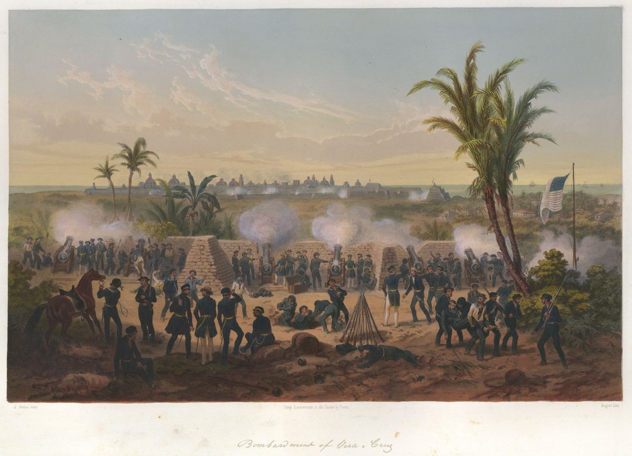 Bombardamento di Vera Cruz (marzo 1847) nella guerra messicano-americana da Adolphe Jean Baptiste Bayot