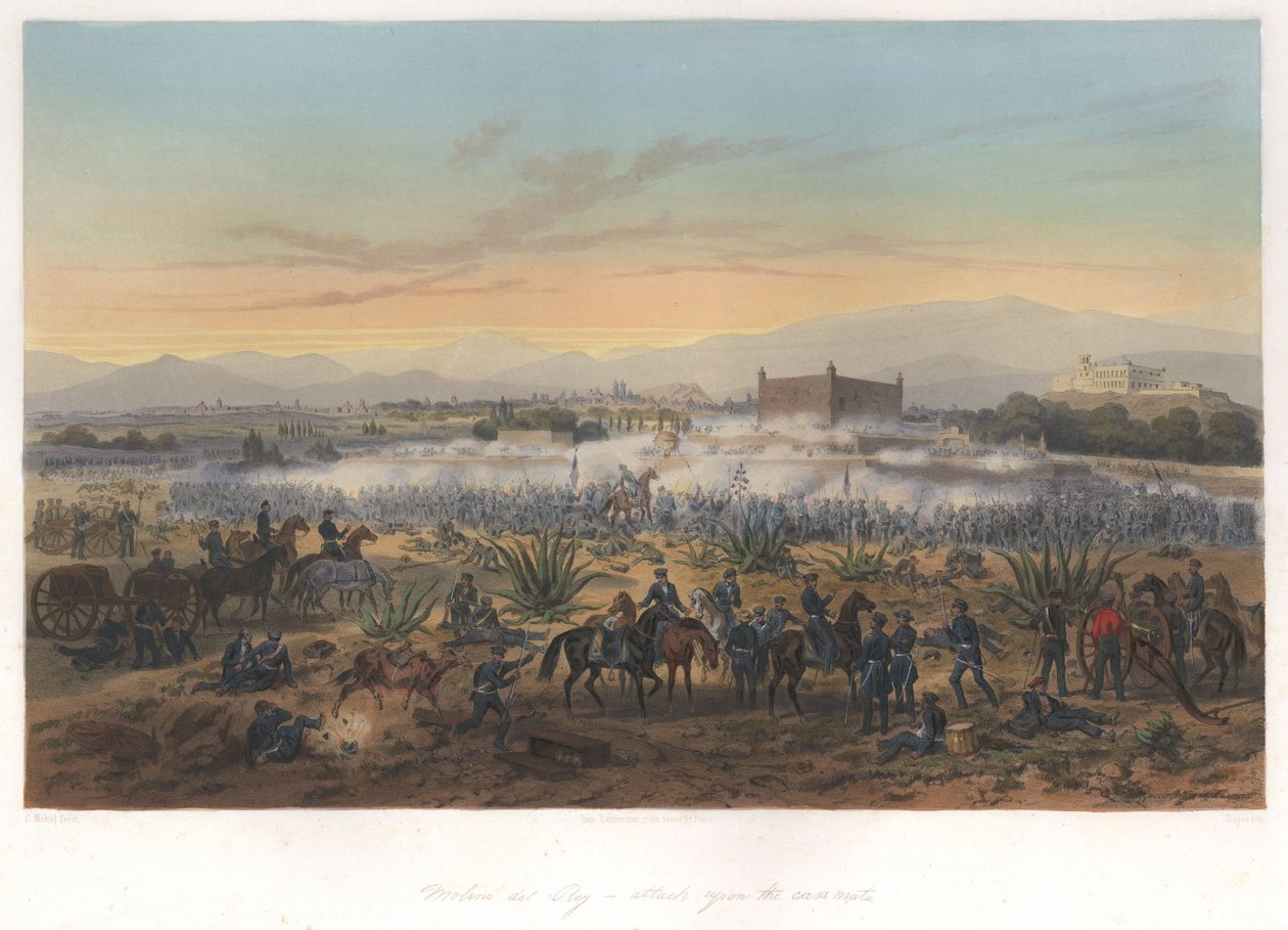 Molino del Rey – attacco alla casa mata (8 settembre 1847) nella guerra messicano-americana da Adolphe Jean Baptiste Bayot
