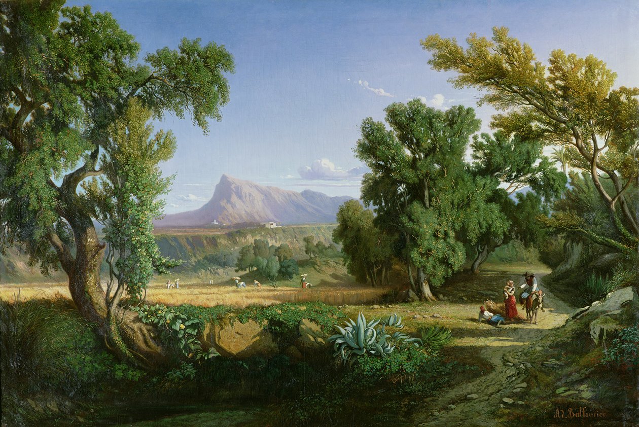 Periferia di Valdemusa, Maiorca, 1847 da Adolphe Paul Emile Balfourier