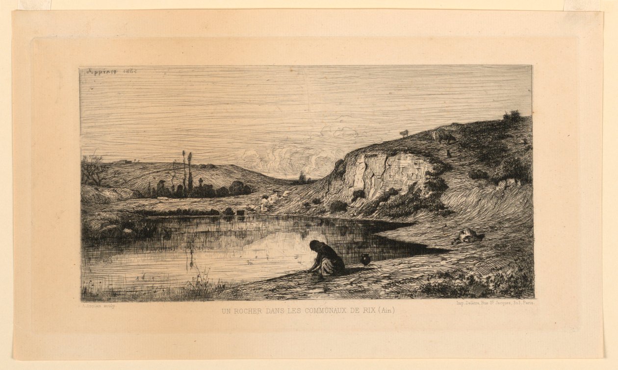 Un rocher dans les communaux de Rix (Ain) da Adolphe Appian