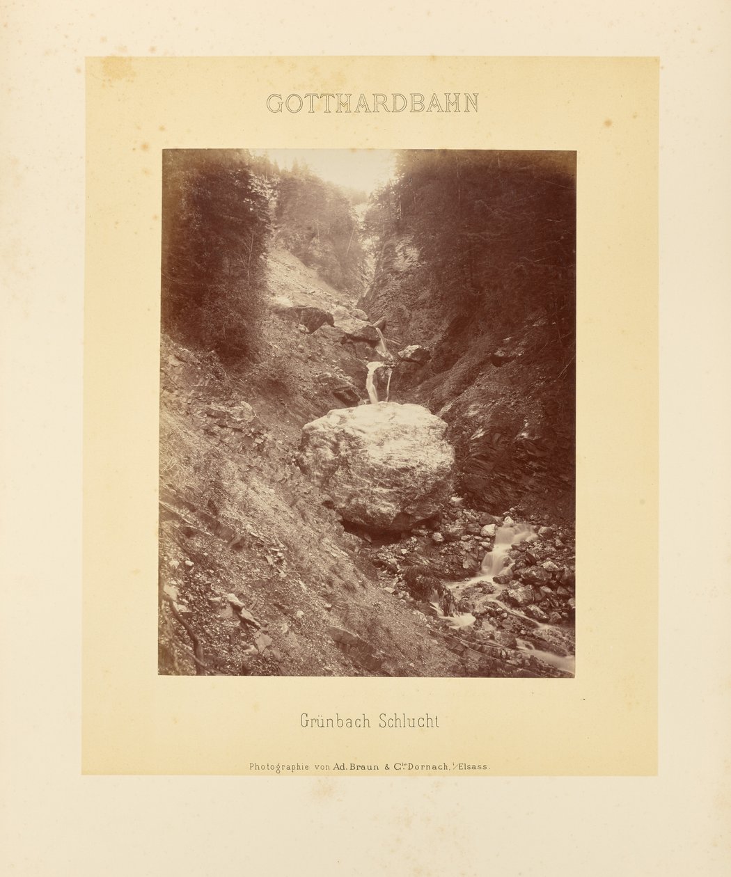Ferrovia del Gottardo: Gola del Grünbach da Adolphe Braun and Cie