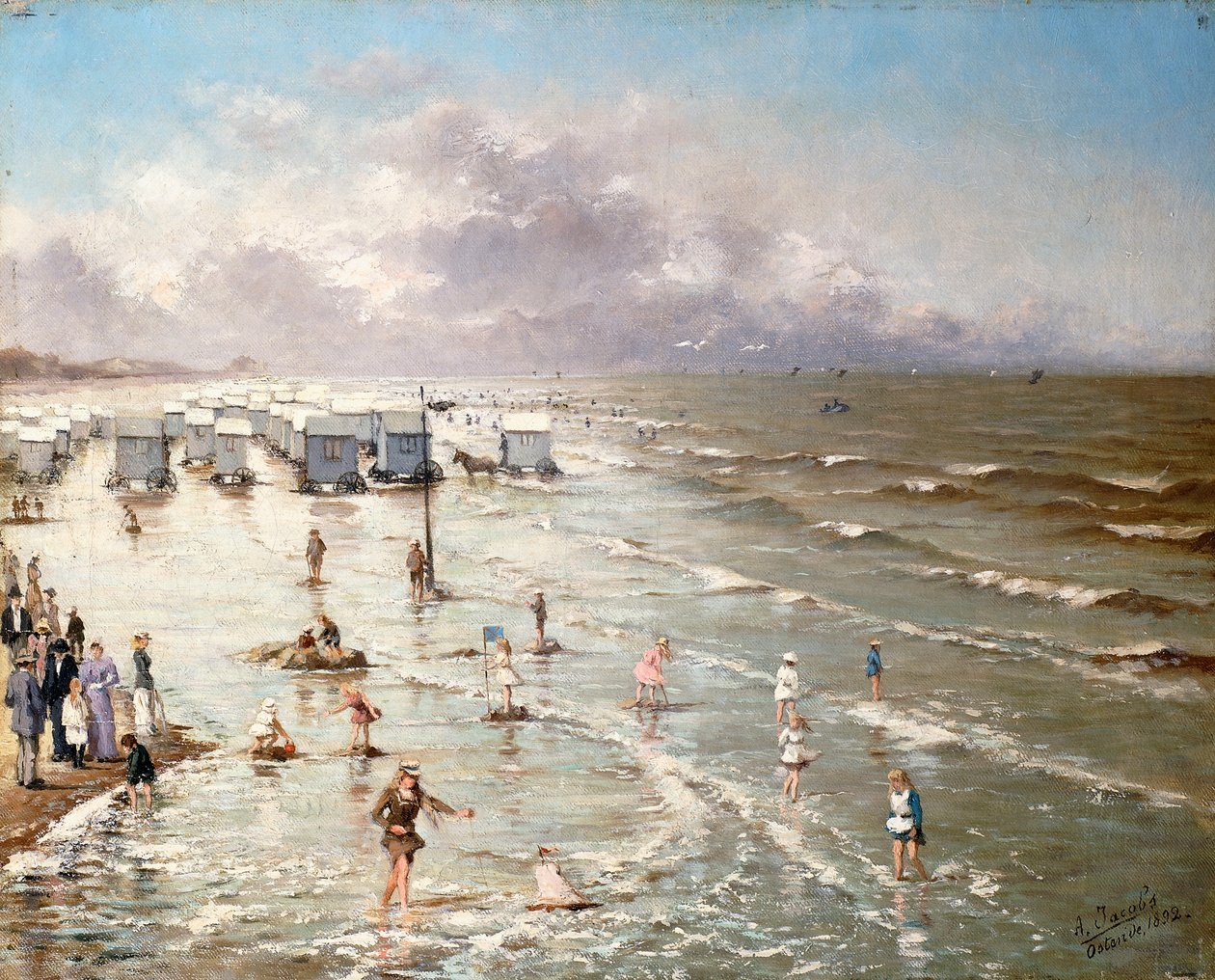 La spiaggia di Ostenda da Adolphe Jacobs