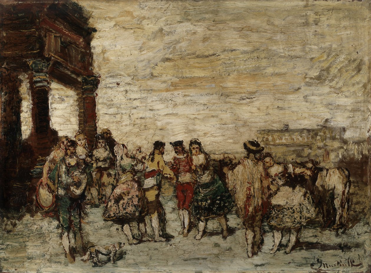 Festa in Spagna da Adolphe Joseph Thomas Monticelli
