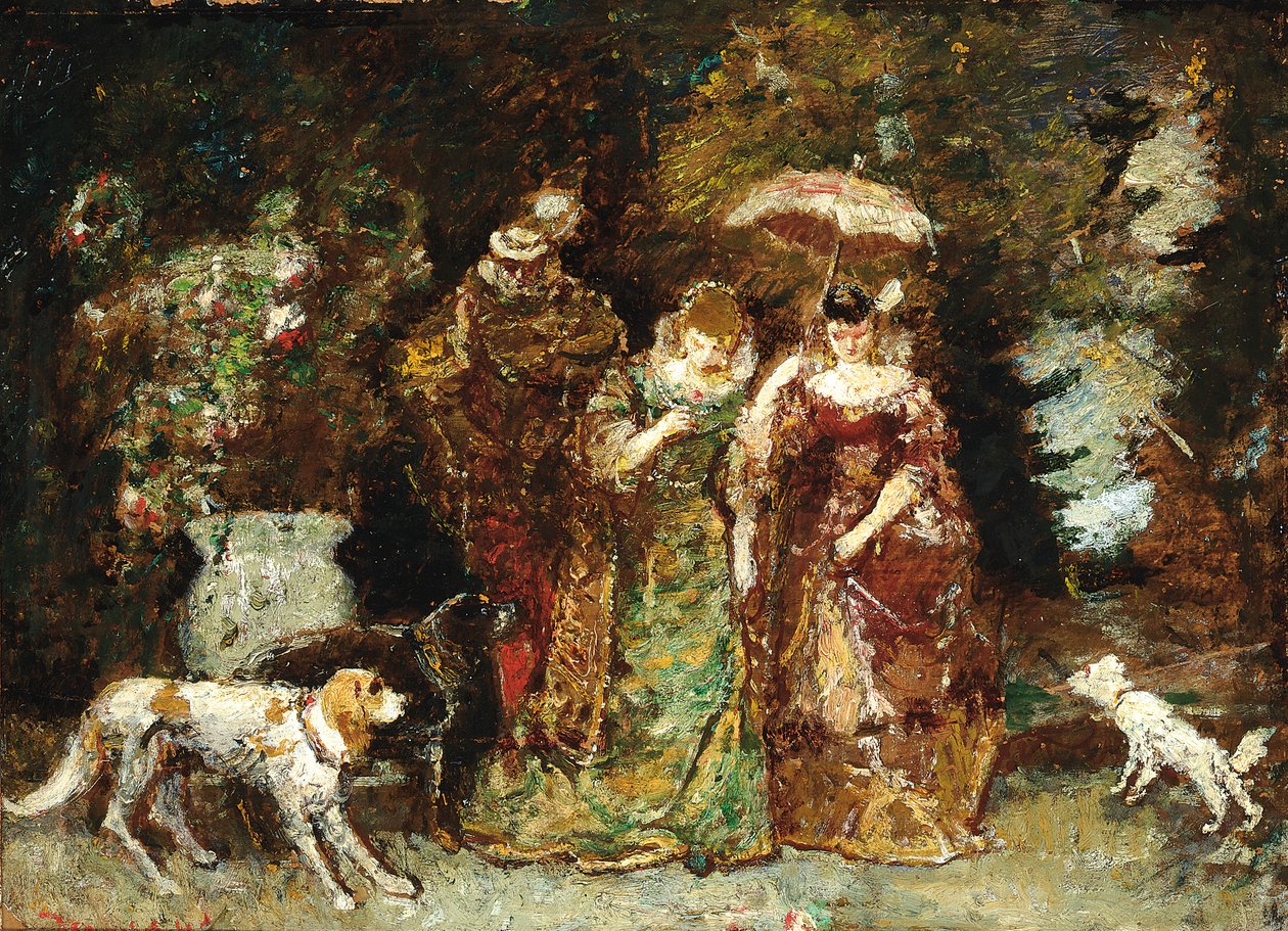Una riunione nel bosco da Adolphe Joseph Thomas Moticelli