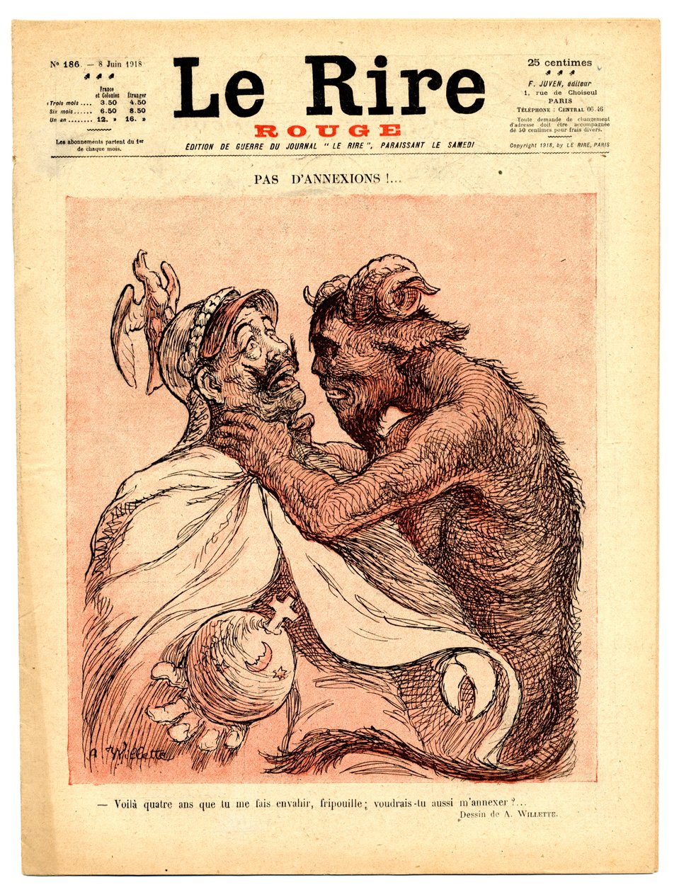 Copertina di Le Rire Rouge, satirico a colori da Adolphe Leon Willette