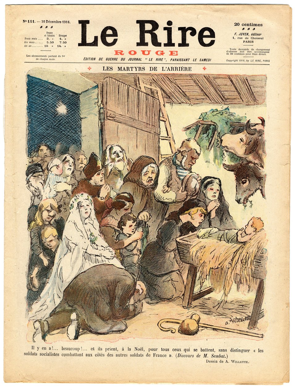 Copertina di The Red Laughter, Satirico a colori da Adolphe Leon Willette