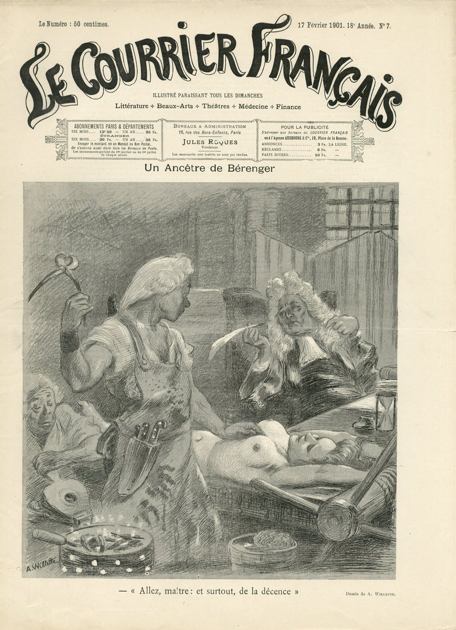 Illustrazione di Adolphe dit Willette per la copertina di Le Courrier francais da Adolphe Leon Willette