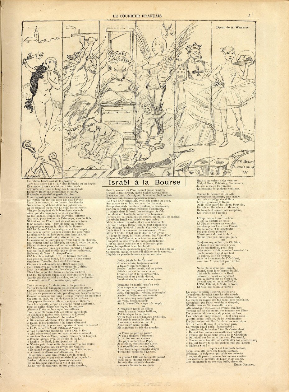 Il Corriere francese, Satirico in N & B da Adolphe Leon Willette