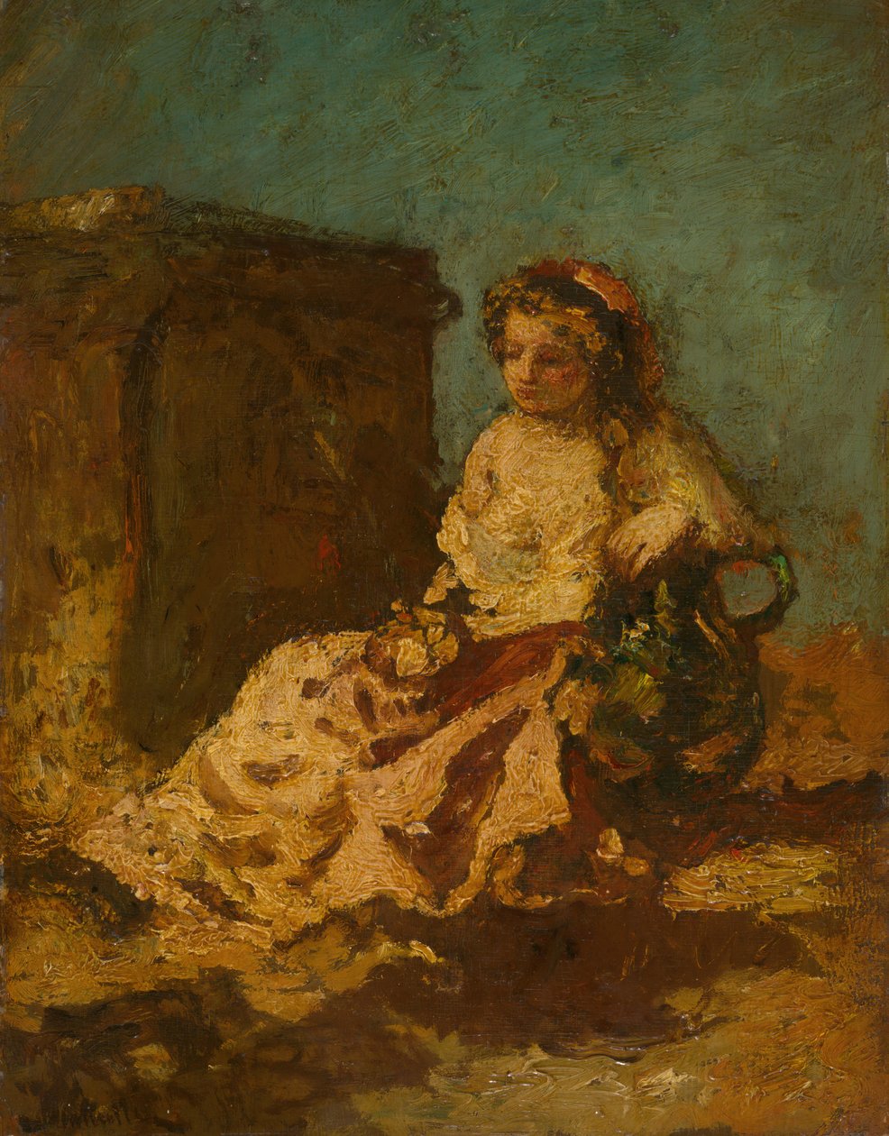 Meditazione Donna seduta, c. 1878-79 da Adolphe Monticelli