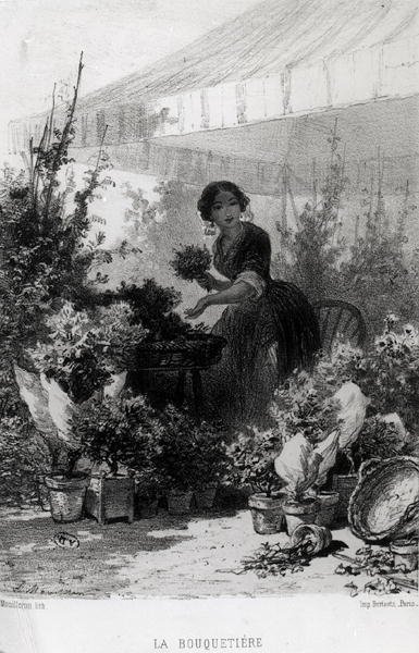 Il venditore di fiori, metà XIX secolo da Adolphe Mouilleron