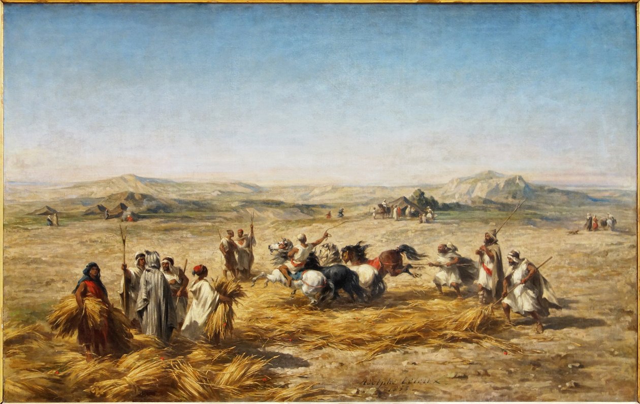 Francese: Scarico di grano in Algeria da Adolphe Pierre Leleux