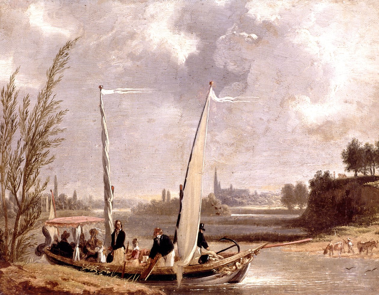 Luigi Filippo e la sua famiglia in barca a Neuilly da Adolphe Roehn