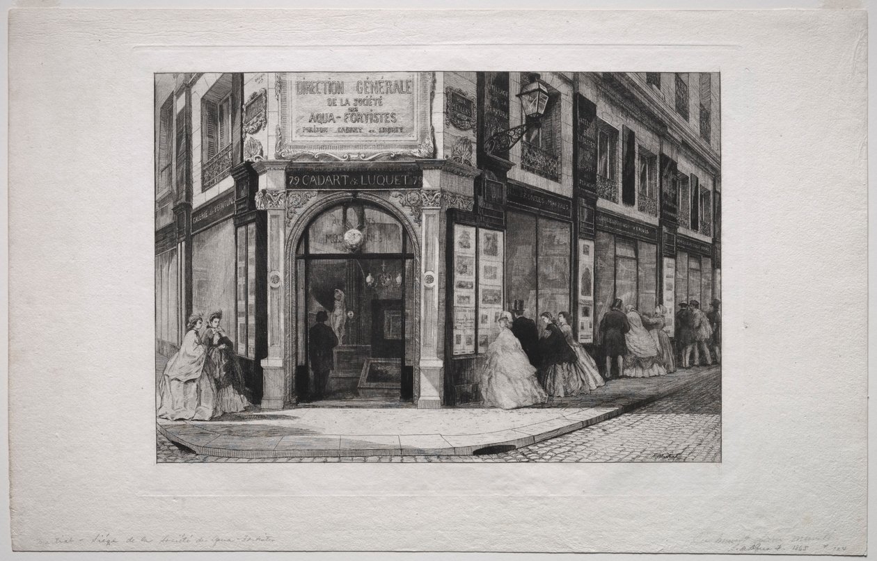 Sede della Société des Aquafortistes, 1864 da Adolphe Théodore Jules Martial Potémont