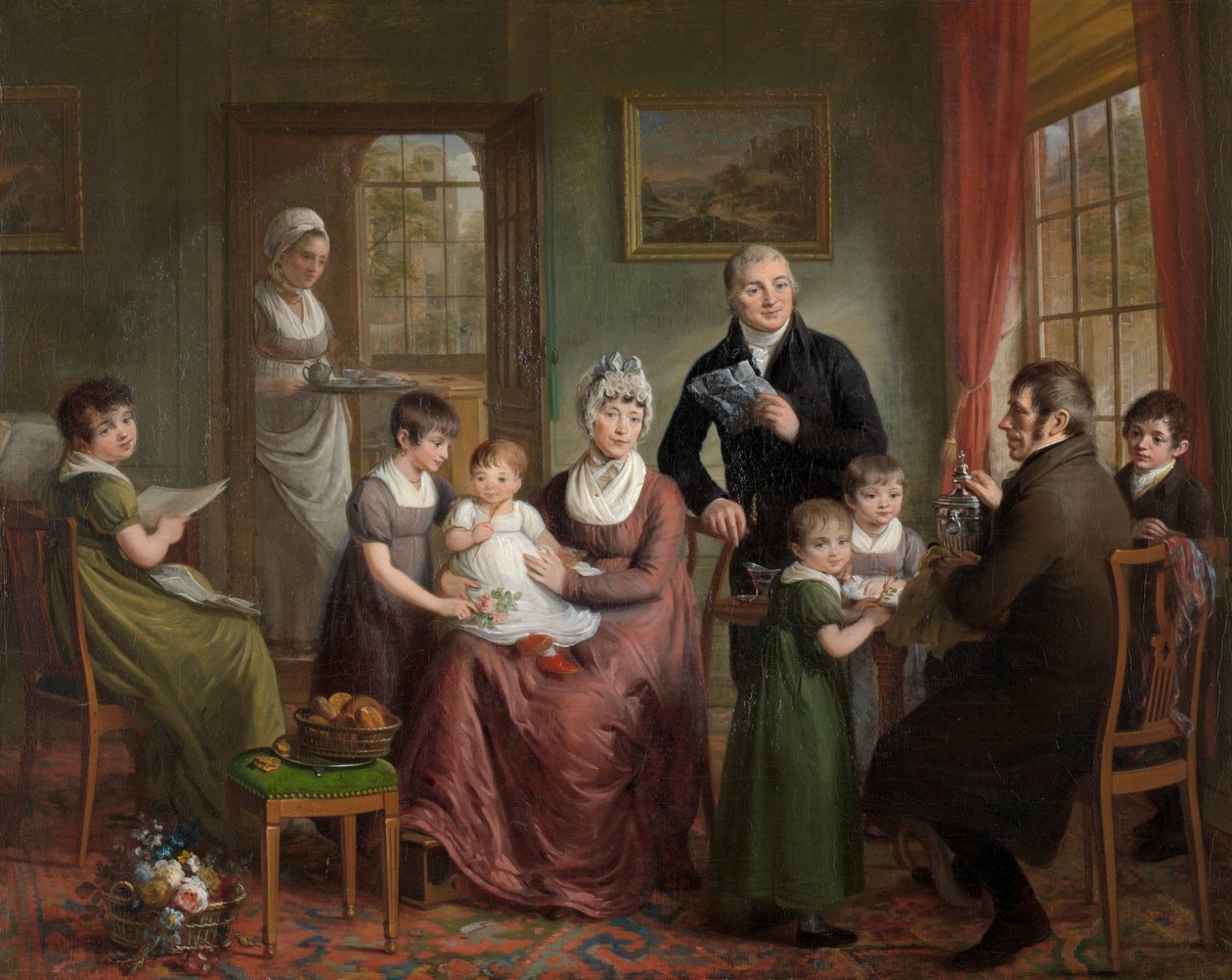 La famiglia di Adriaan Bonebakker con Dirk L. Bennewitz da Adriaan de Lelie