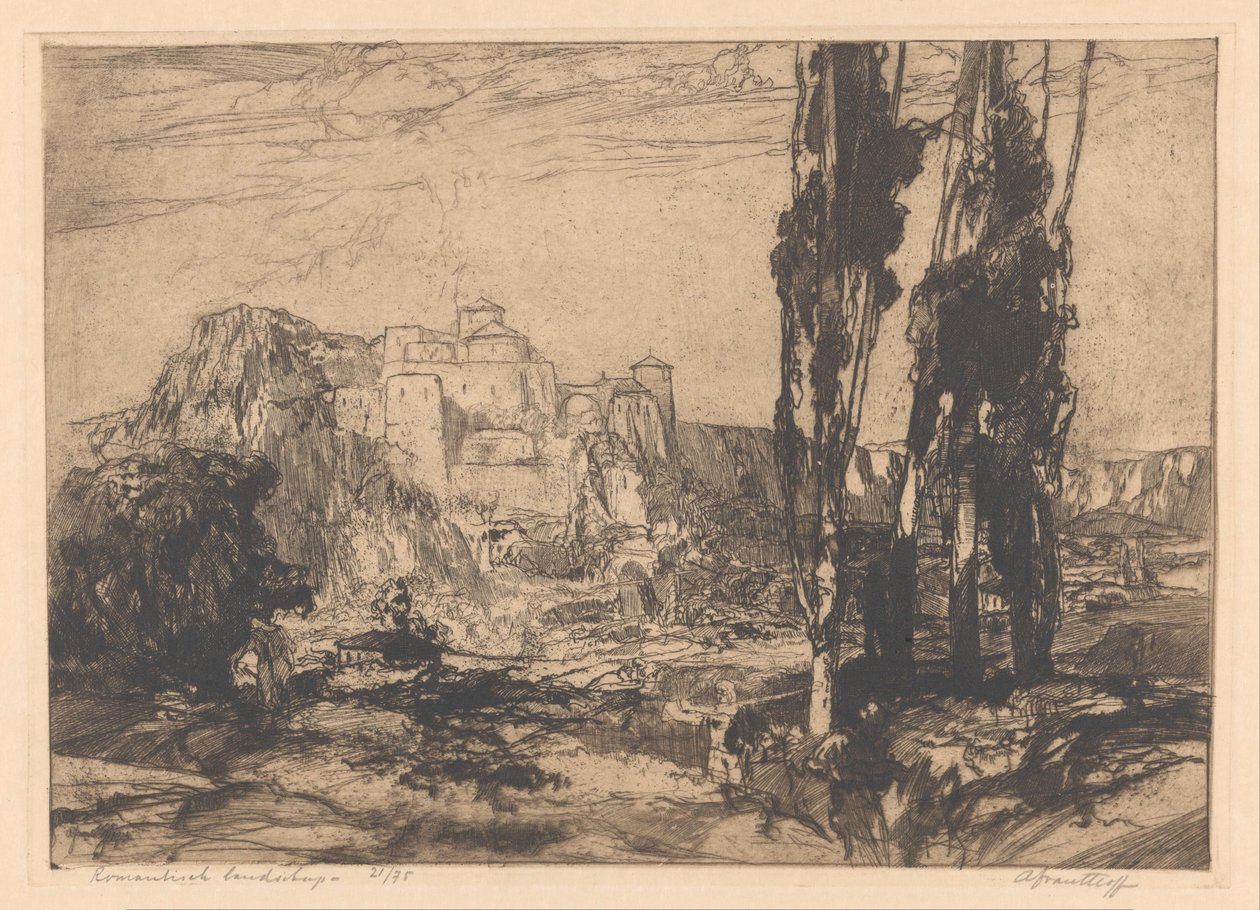 Paesaggio romantico da Adriaan J. van 