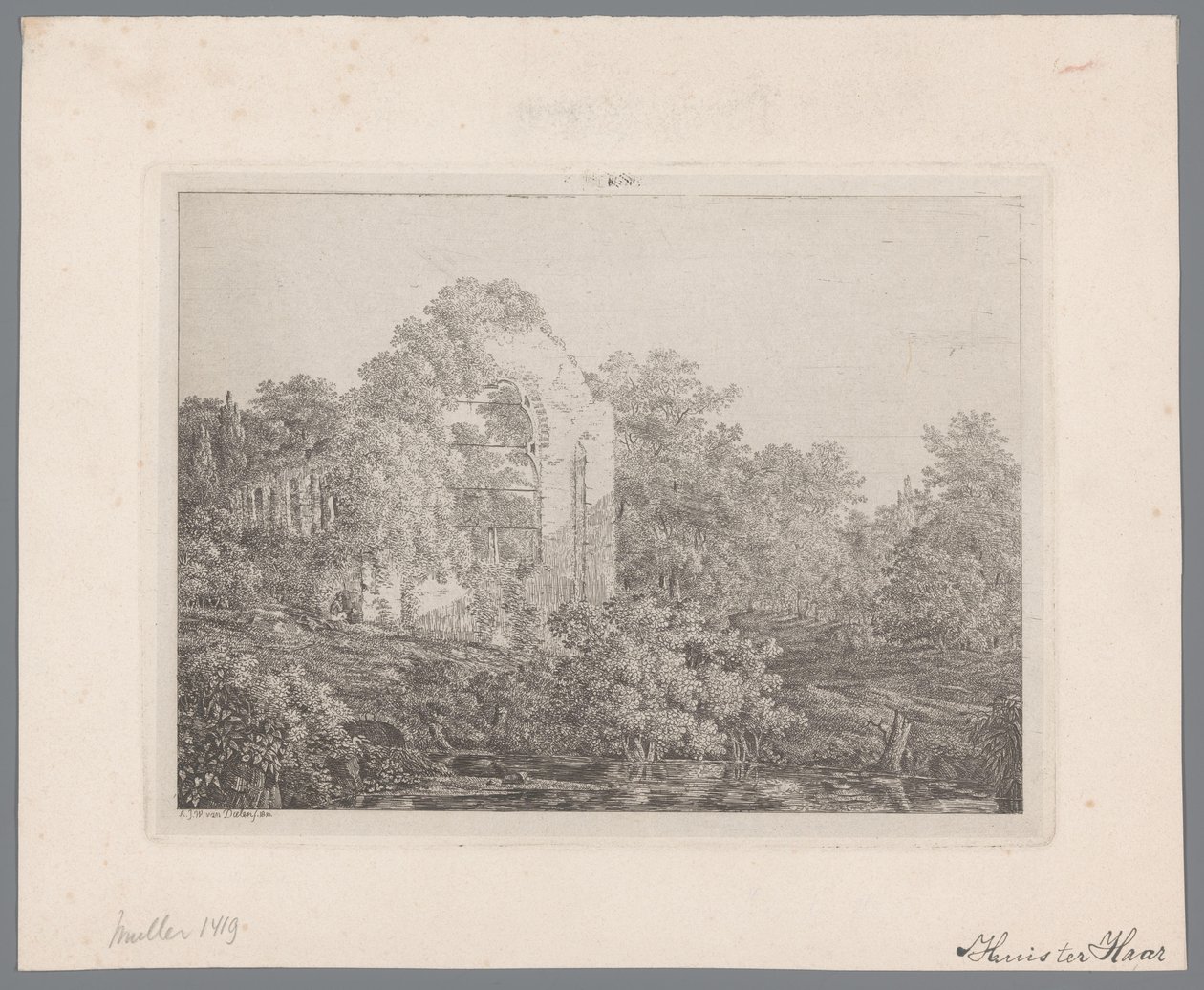 Veduta delle rovine del Castello de Haar da Adriaan Jacob Willem van Dielen