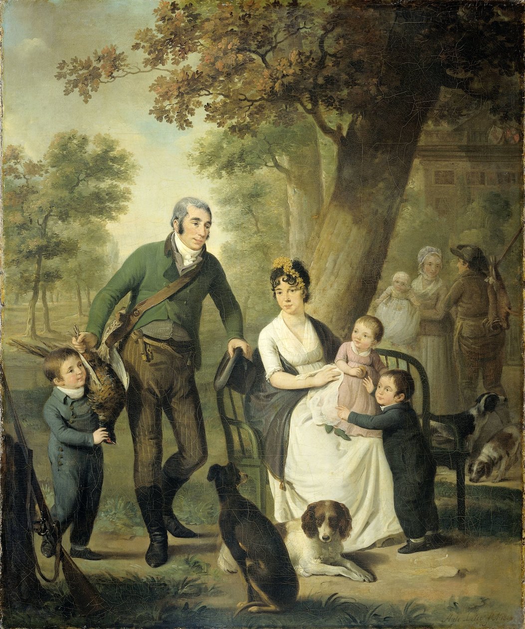 Jonkheer Gysbert Carel Rutger Reinier van Brienen van Ramerus (1771-1821), con sua moglie e quattro dei loro figli da Adriaan de Lelie