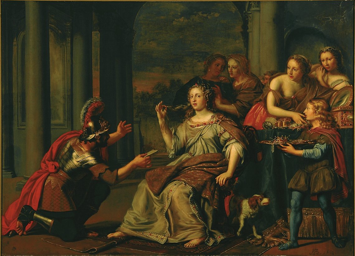 Semiramide riceve notizia della rivolta a Babilonia da Adriaen Backer