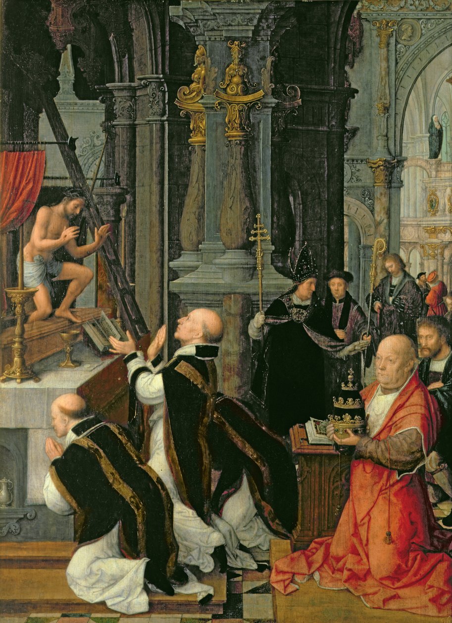 La messa di San Gregorio da Adriaen Isenbrandt or Isenbrant