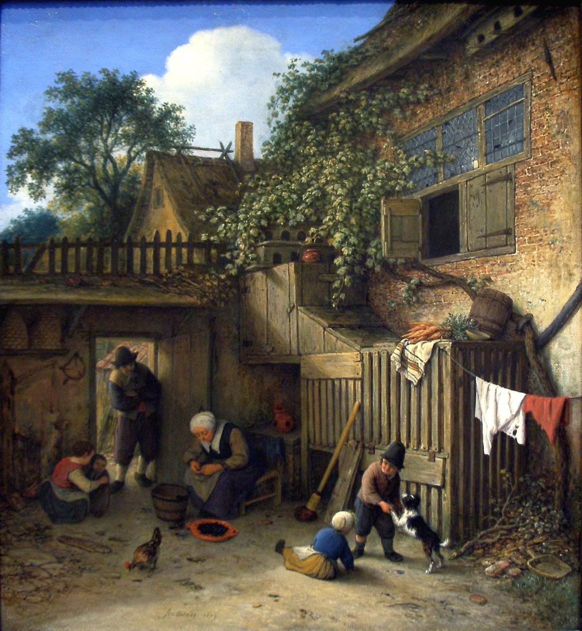 Il cortile del cottage da Adriaen Jansz. van Ostade