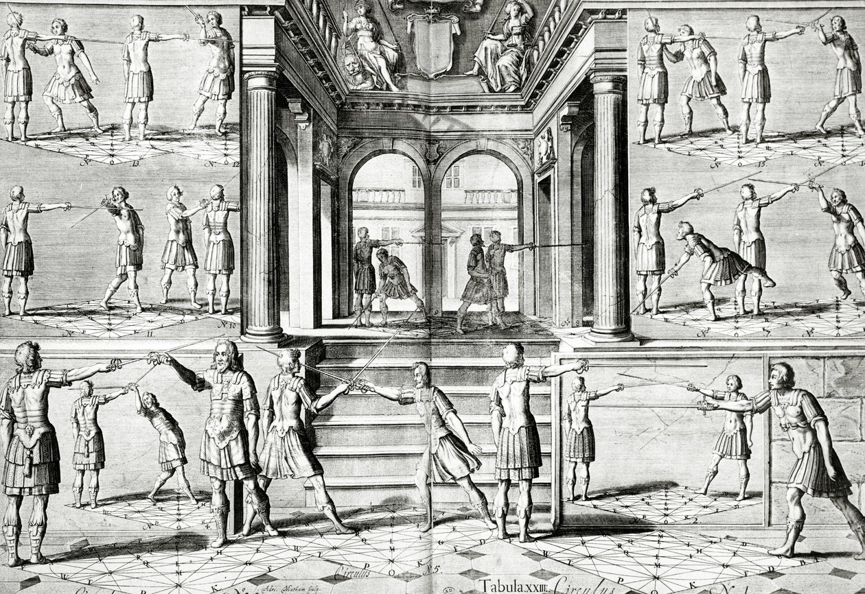 La lezione di scherma da Adriaen Matham