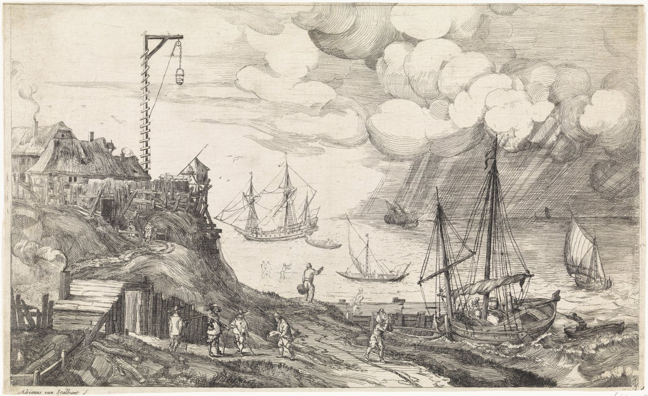 Navi davanti alla costa da Adriaen van Stalbemt