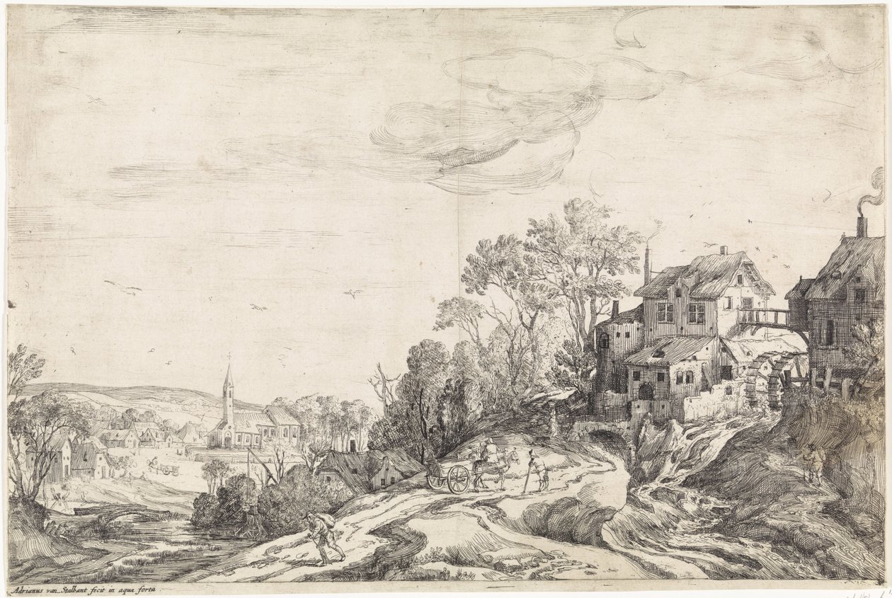Paesaggio con mulino a vento da Adriaen van Stalbemt