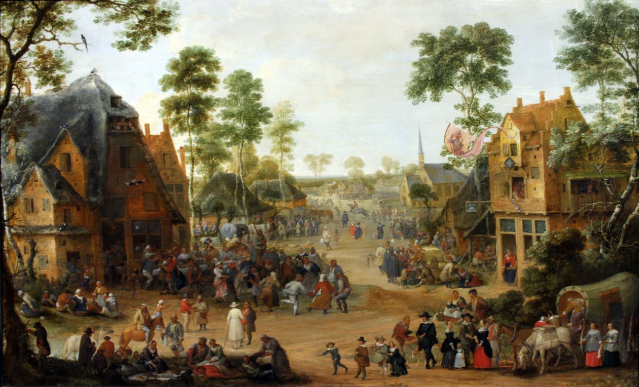 Festa della chiesa del villaggio da Adriaen van Stalbemt
