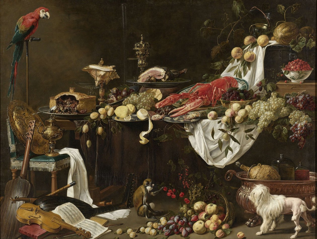 Natura morta con banchetto da Adriaen van Utrecht