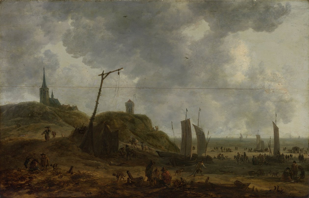 Spiaggia a Katwijk da Adriaen van der Cabel