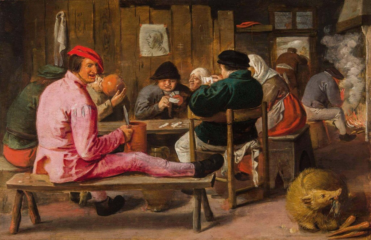Contadini allegri in una locanda da Adriaen Brouwer