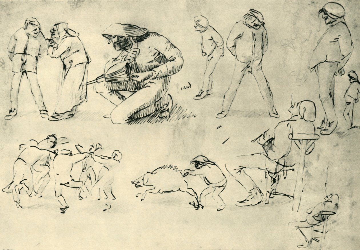 Studi di figure, inizio XVII secolo, 1943 da Adriaen Brouwer
