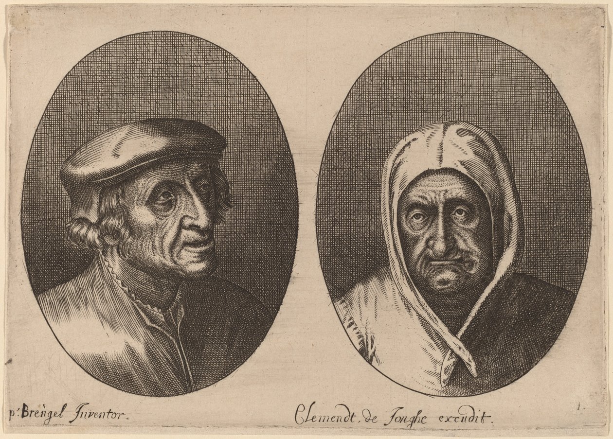 Teste di un contadino e una contadina da Adriaen Brouwer after Pieter Bruegel the Elder