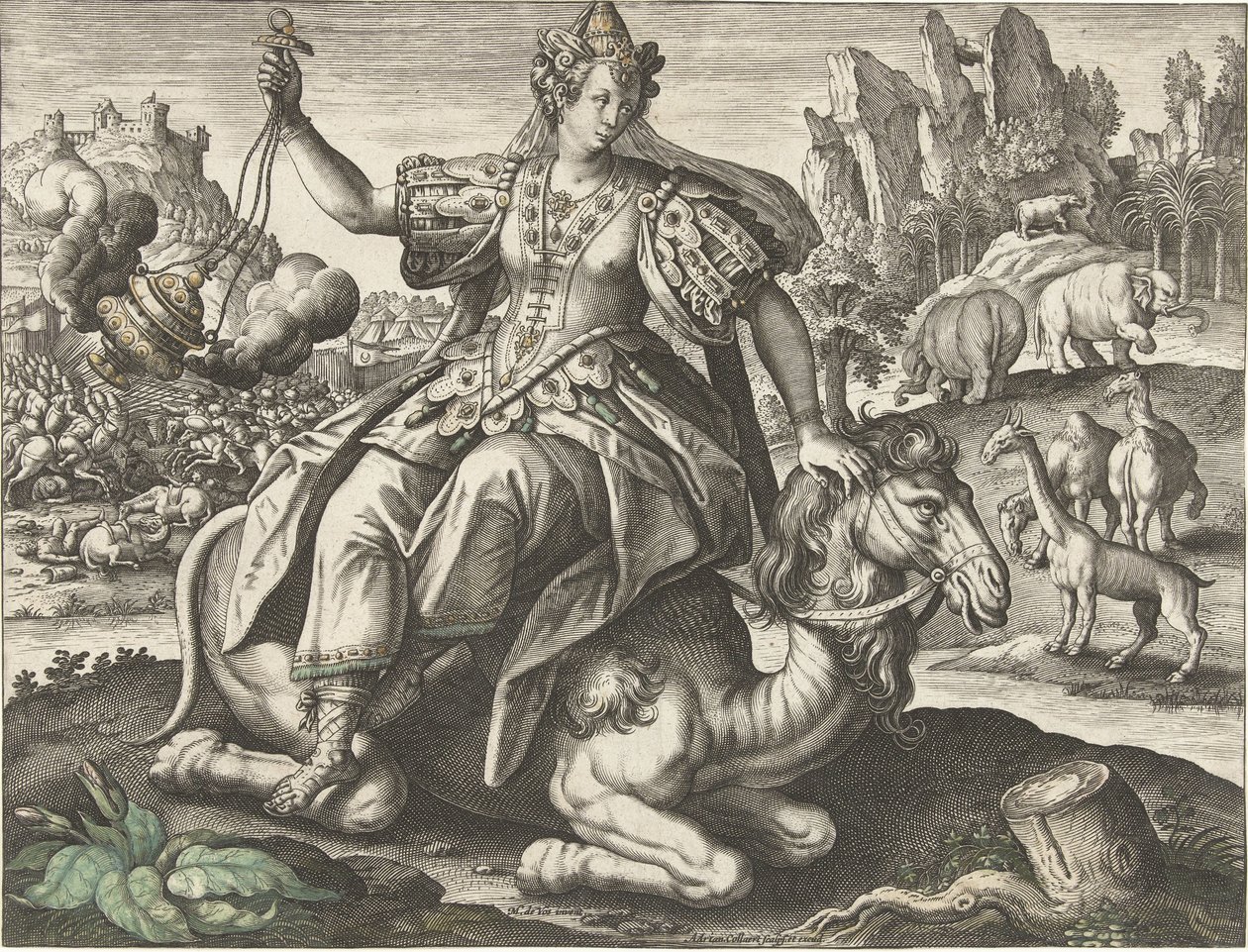 Asia (serie: I quattro continenti) da Adriaen Collaert