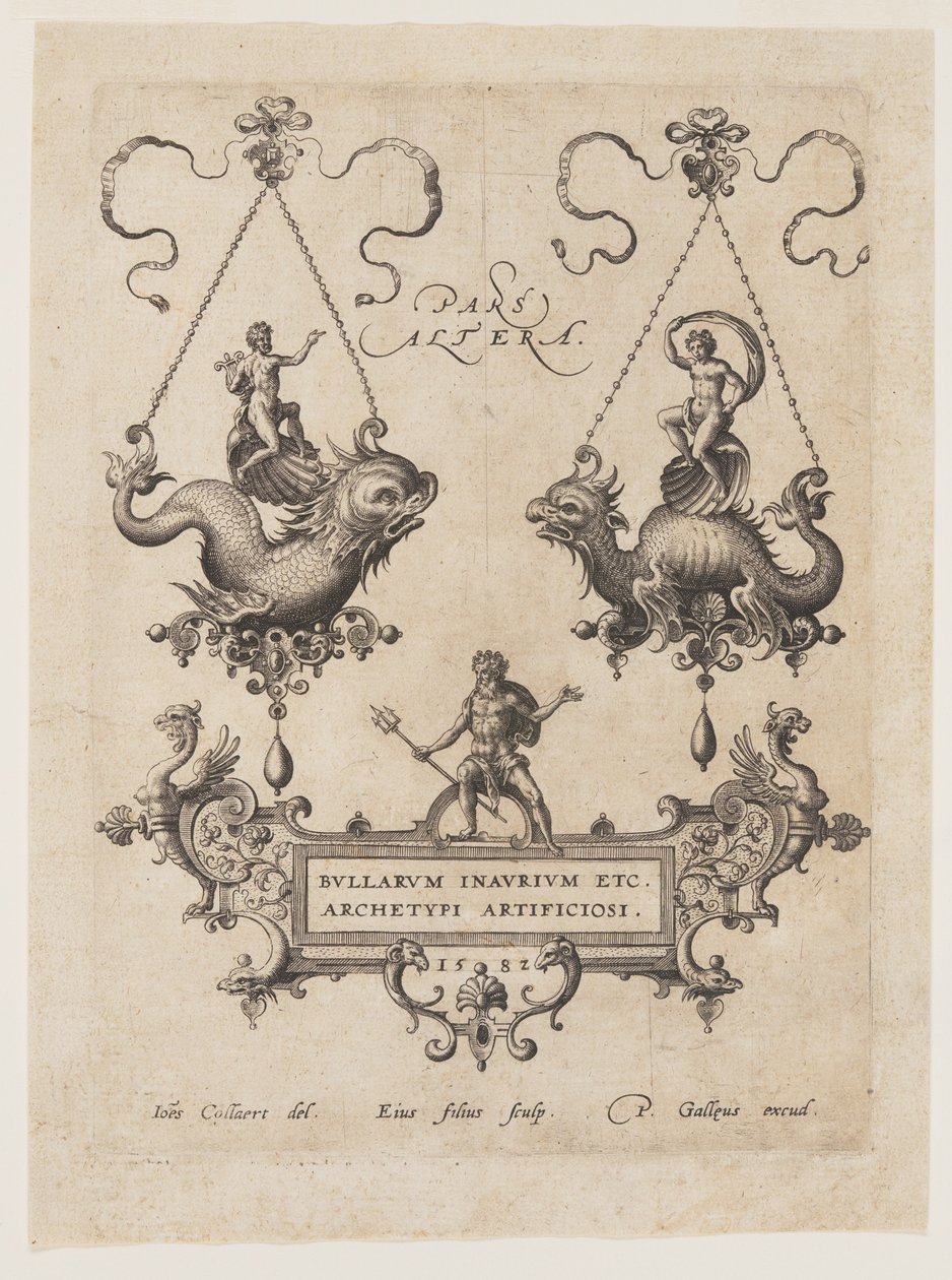 Disegni per ciondoli con mostri marini da Adriaen Collaert