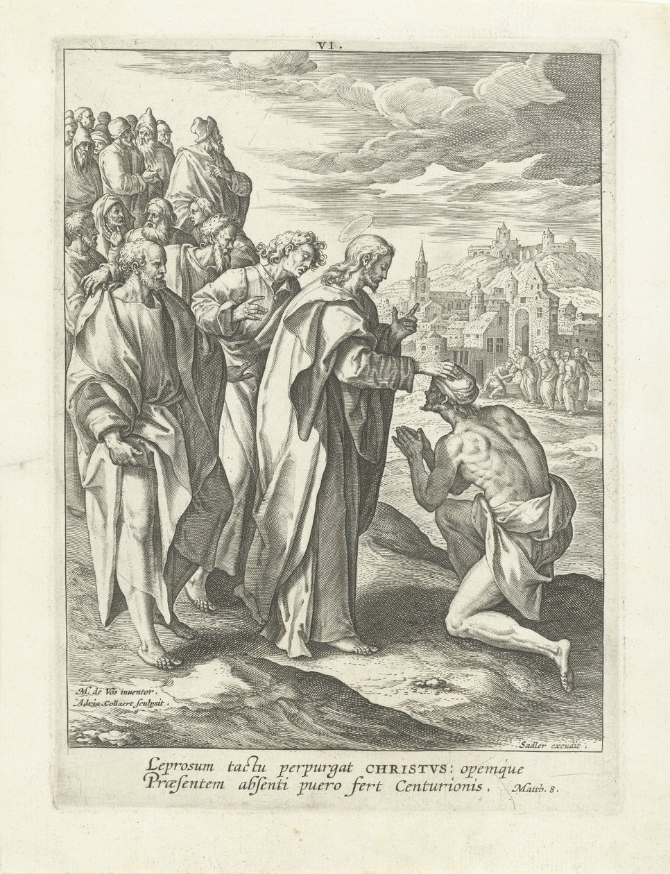 Guarigione di un lebbroso da Adriaen Collaert