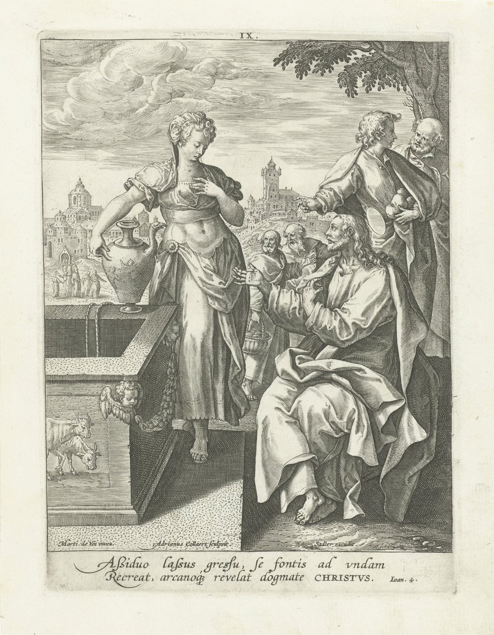 Conversazione con la donna samaritana da Adriaen Collaert