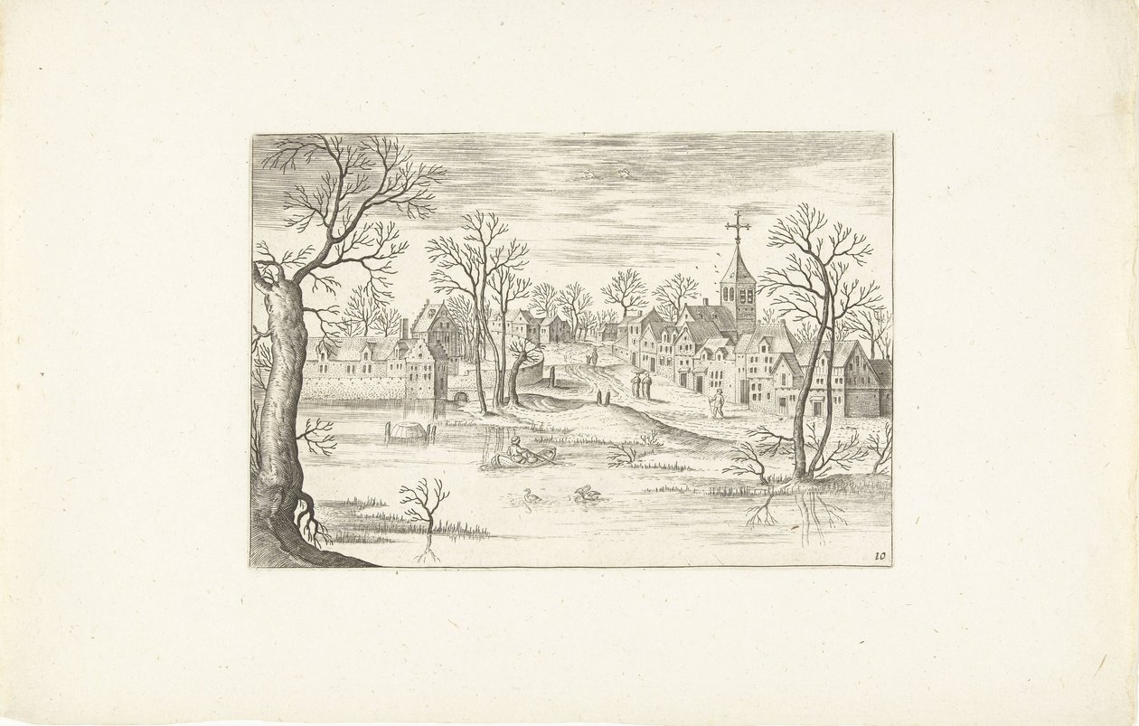 Paesaggio con uno stagno da Adriaen Collaert
